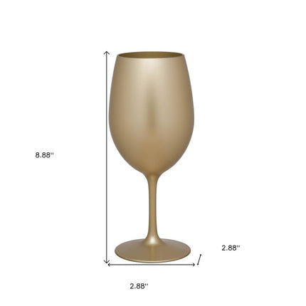 Set of Four Gold Acrylic Stemmed All Purpose Wine Glass HomeRoots