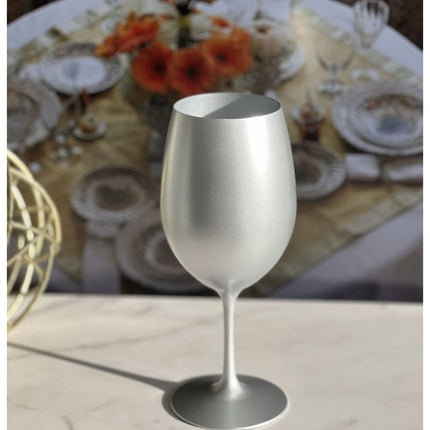 Set of Four Silver Acrylic Stemmed All Purpose Wine Glass HomeRoots
