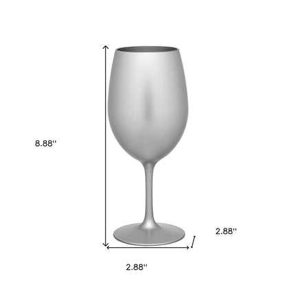 Set of Four Silver Acrylic Stemmed All Purpose Wine Glass HomeRoots