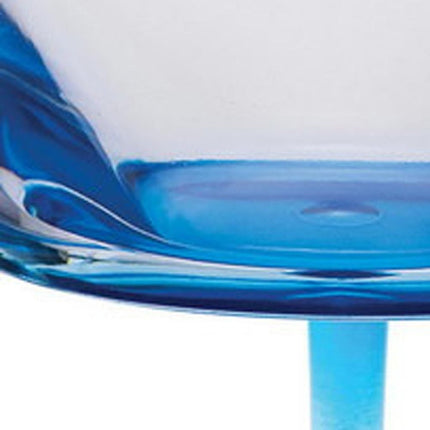 Set of Four Clear and Blue Acrylic Stemmed All Purpose Wine Glass HomeRoots