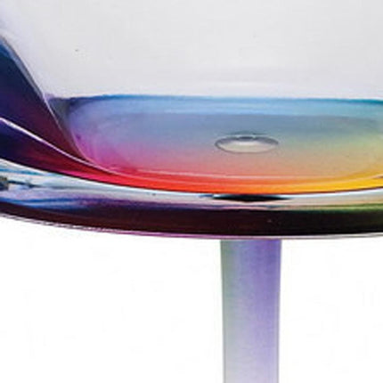 Set of Four Clear and Blue Acrylic Stemmed All Purpose Wine Glass