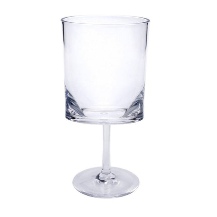 Set of Four Clear Tritan Plastic Stemmed All Purpose Wine Glass HomeRoots