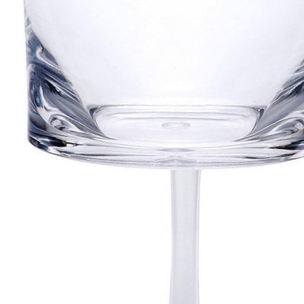 Set of Four Clear Tritan Plastic Stemmed All Purpose Wine Glass HomeRoots