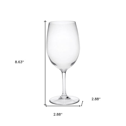 Set of Four Clear Tritan Plastic Stemmed All Purpose Wine Glass HomeRoots