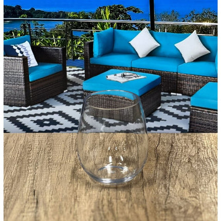 Set of Four Clear Tritan Plastic Balloon or Round Bowl Stemless All Purpose Wine Glass