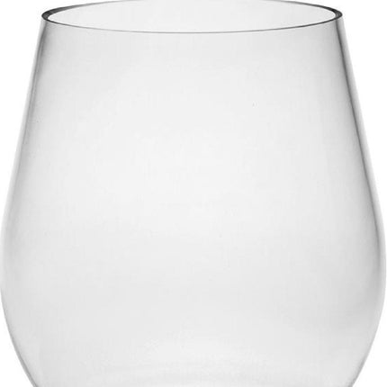 Set of Four Clear Tritan Plastic Balloon or Round Bowl Stemless All Purpose Wine Glass HomeRoots