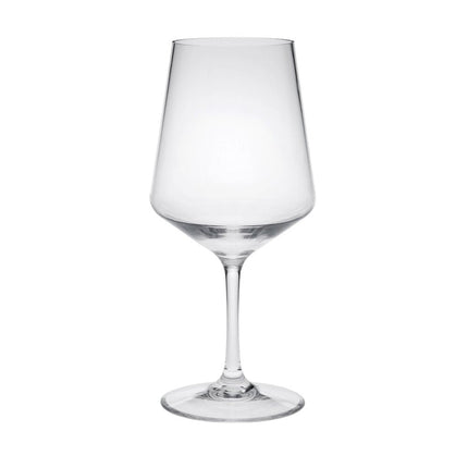 Set of Four Clear Tritan Plastic Stemmed All Purpose Wine Glasses HomeRoots