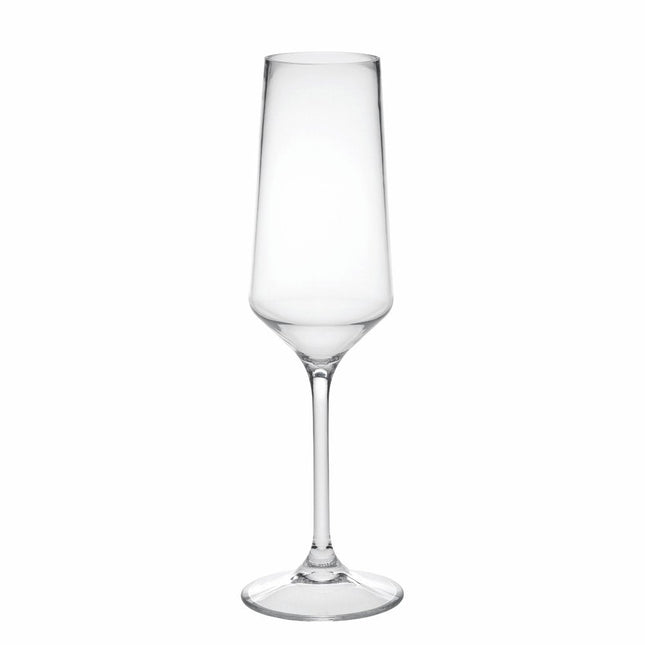 Set of Four Clear Tritan Plastic Stemmed Flute HomeRoots