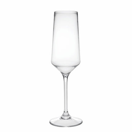 Set of Four Clear Tritan Plastic Stemmed Flutes HomeRoots