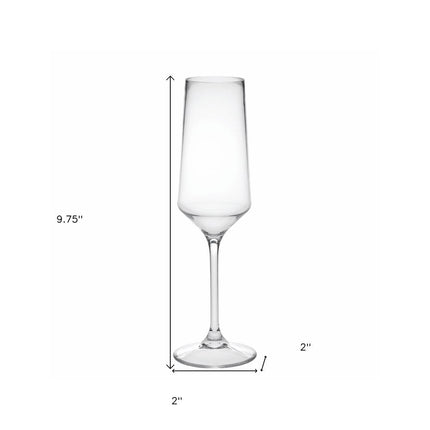 Set of Four Clear Tritan Plastic Stemmed Flutes HomeRoots