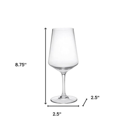 Set of Four Clear Tritan Plastic Stemmed All Purpose Wine Glass HomeRoots