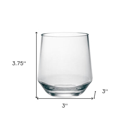 Set of Four Clear Tritan Plastic Stemmed All Purpose Wine Glass HomeRoots