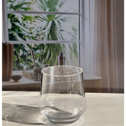 Set of Four Clear Tritan Plastic Stemmed All Purpose Wine Glass HomeRoots
