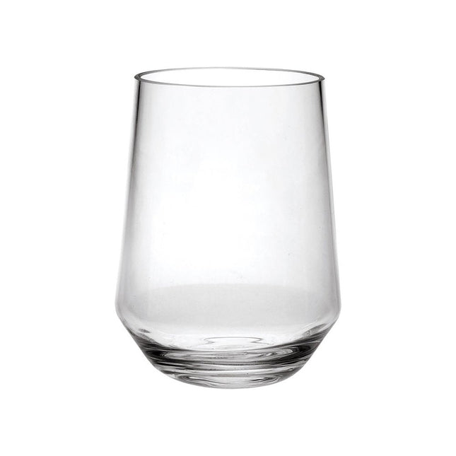 Set of Four Clear Tritan Plastic Stemless All Purpose Tumbler Wine Glasses HomeRoots