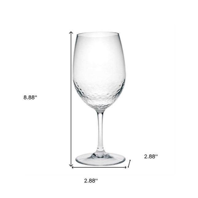 Set of Four Clear Tritan Plastic Stemmed All Purpose Wine Glass HomeRoots