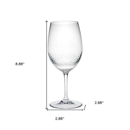Set of Four Clear Tritan Plastic Stemmed All Purpose Wine Glass HomeRoots