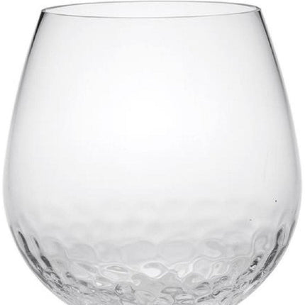 Set of Four Clear Dimpled Tritan Plastic Balloon or Round Bowl Stemmed All Purpose Wine Glasses HomeRoots