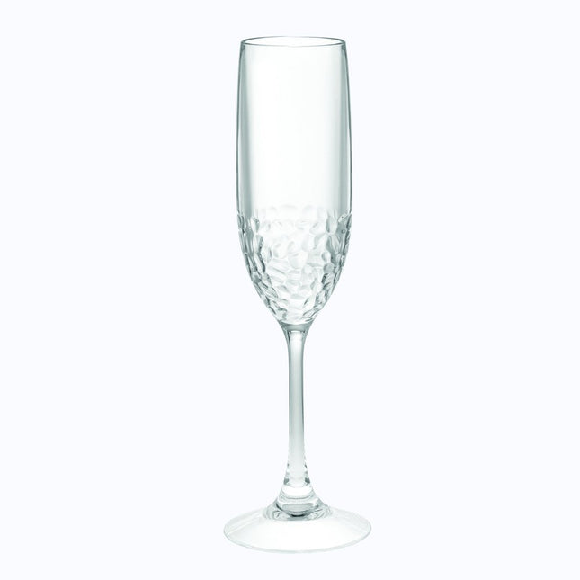 Set of Four Clear Dimpled Tritan Plastic Stemmed Flutes HomeRoots