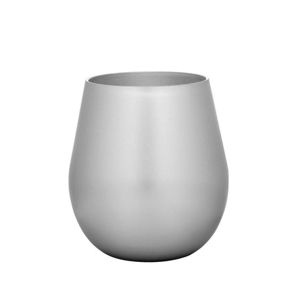 Set of Four Silver Acrylic Stemless All Purpose Wine Glass HomeRoots