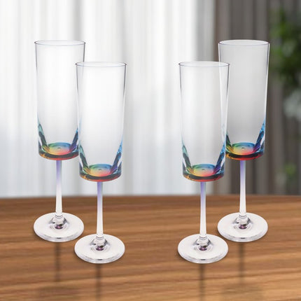 Set of Four Clear Acrylic Stemmed Flutes HomeRoots