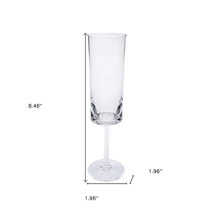 Set of Four Clear Tritan Plastic Stemmed Flute HomeRoots