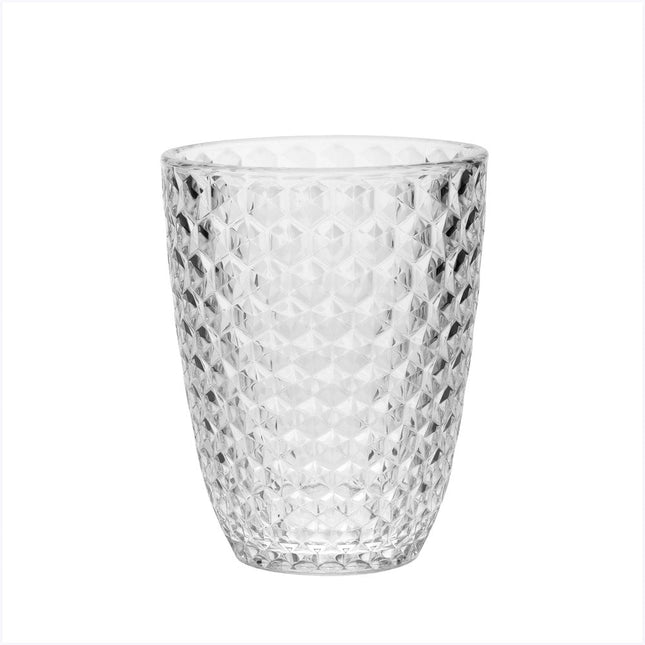 Set of Four Clear Diamond Acrylic Stemless Whiskey Glasses HomeRoots