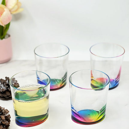 Set of Four Blue Acrylic Stemless Whiskey Glass HomeRoots