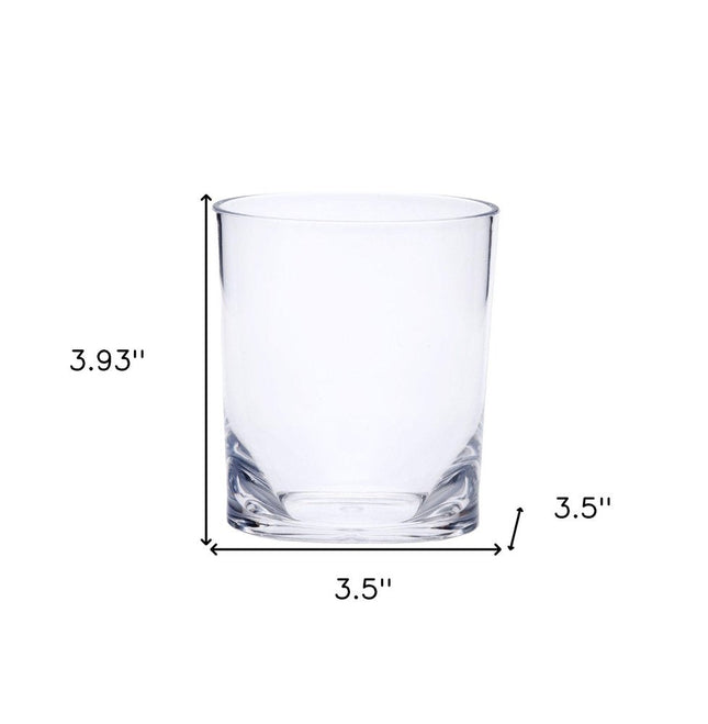 Set of Four Clear Tritan Plastic Stemless Whiskey Glass HomeRoots