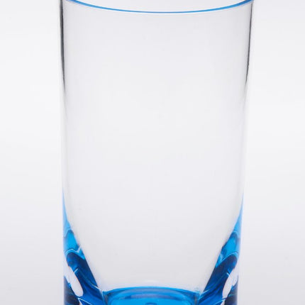 Set of Four Clear and Blue Acrylic Highball Glasses HomeRoots