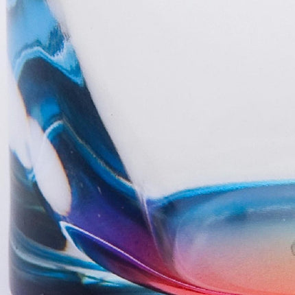 Set of Four Clear and Blue Acrylic Highball Glasses HomeRoots