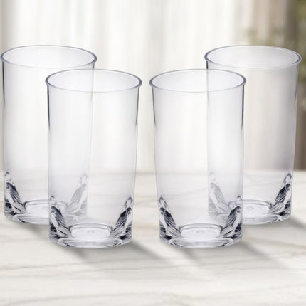 Set of Four Clear Acrylic Stemless Highball Glass HomeRoots