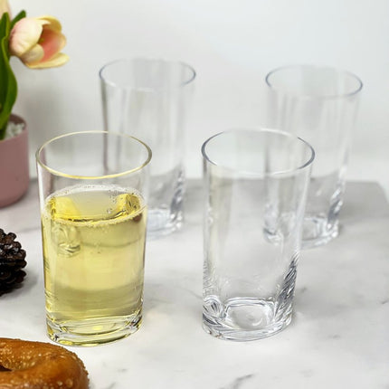 Set of Four Clear Acrylic Stemless Highball Glass HomeRoots