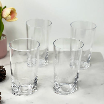 Set of Four Clear Acrylic Stemless Highball Glass HomeRoots