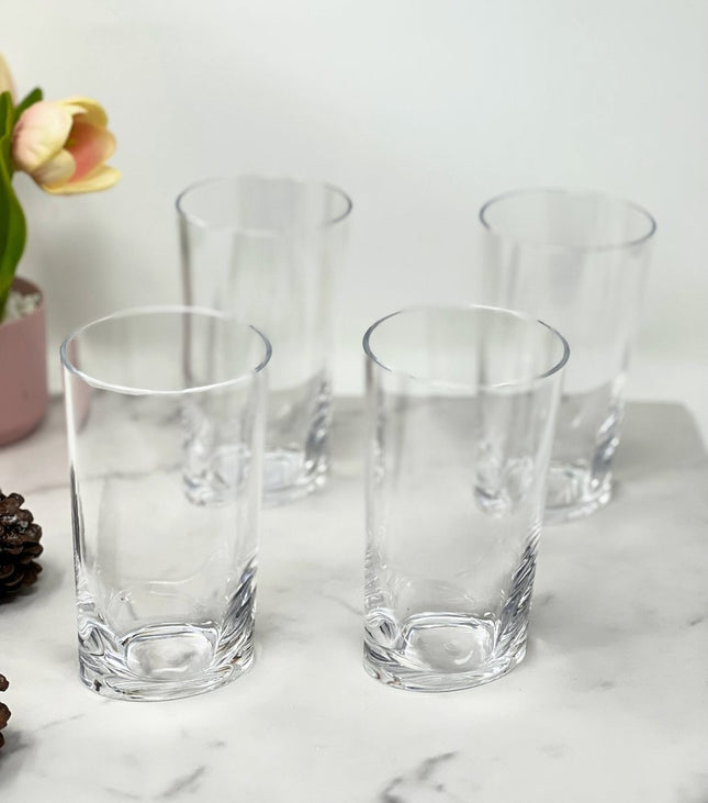 Set of Four Clear Acrylic Stemless Highball Glass HomeRoots