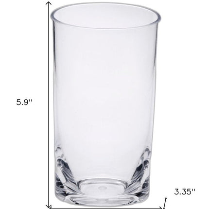 Set of Four Clear Acrylic Stemless Highball Glass HomeRoots