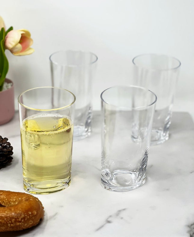 Set of Four Clear Tritan Plastic Highball Glasses HomeRoots