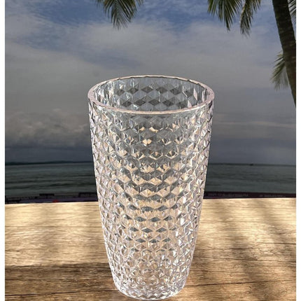 Set of Four Blue Acrylic Stemless Highball Glass HomeRoots