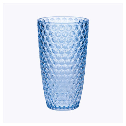 Set of Four Blue Acrylic Stemless Highball Glass HomeRoots