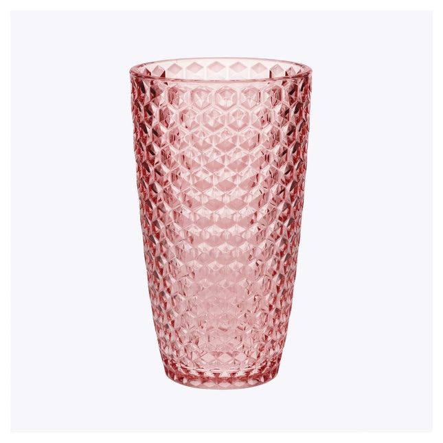 Set of Four Pink Acrylic Stemless Highball Glass HomeRoots