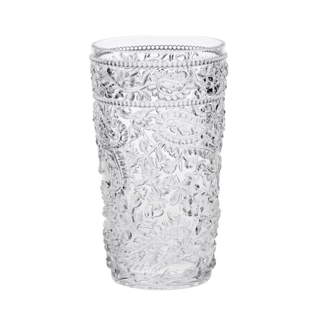 Set of Four Clear Paisley Acrylic Stemless Highball Glass HomeRoots