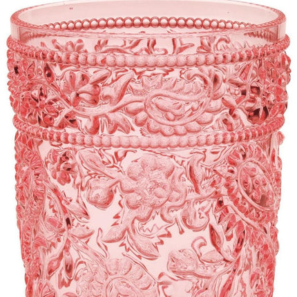 Set of Four Pink Paisley Acrylic Stemless Highball Glass HomeRoots