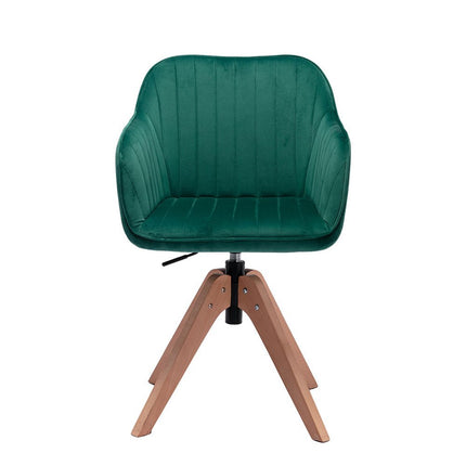 Tufted Green and Natural Upholstered Velvet Dining Arm Chair HomeRoots