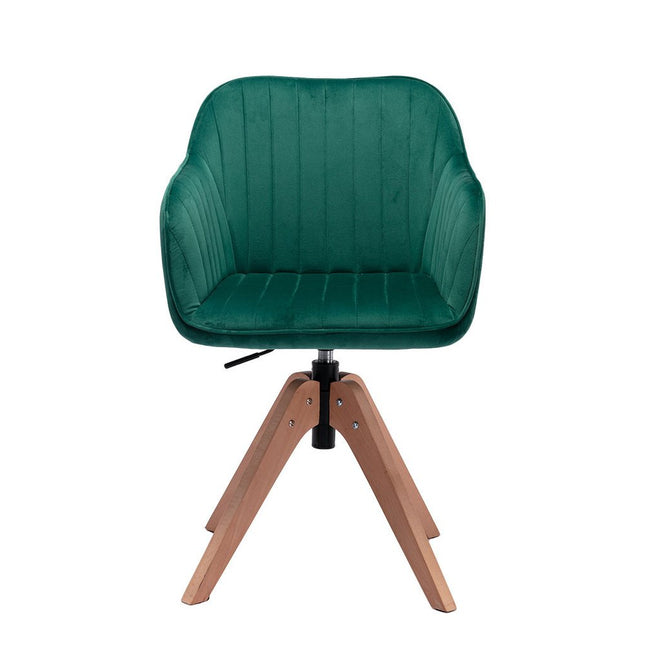 Tufted Green and Natural Upholstered Velvet Dining Arm Chair HomeRoots