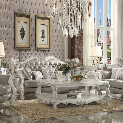 ACME 52125 Versailles KD Antique White Sofa  1