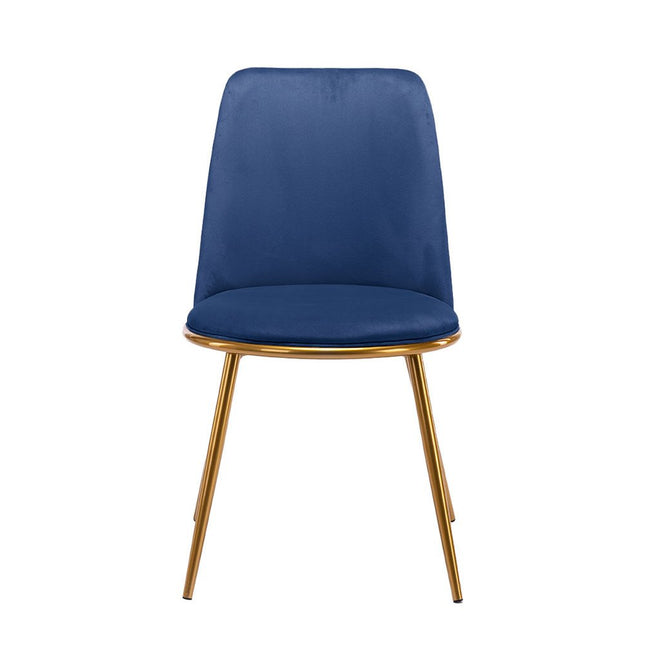 Blue And Gold Upholstered Velvet Dining Side Chair HomeRoots