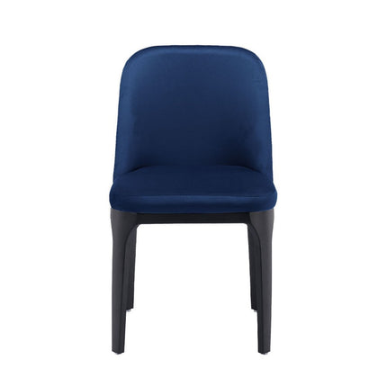 Blue and Black Upholstered Velvet Dining Side Chair HomeRoots