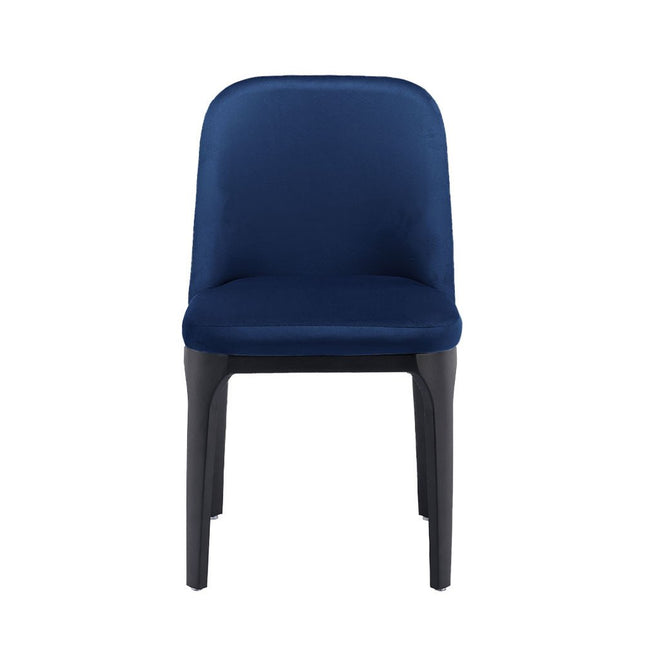 Blue and Black Upholstered Velvet Dining Side Chair HomeRoots