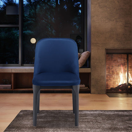 Blue and Black Upholstered Velvet Dining Side Chair HomeRoots