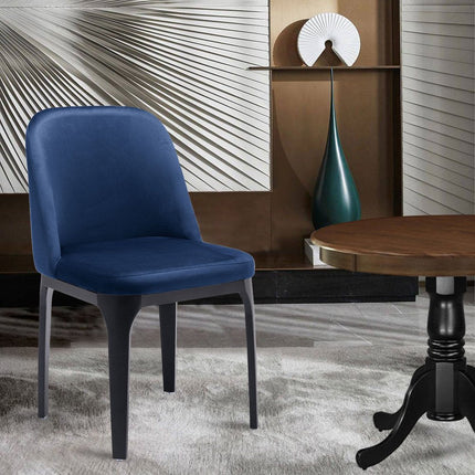 Blue and Black Upholstered Velvet Dining Side Chair HomeRoots