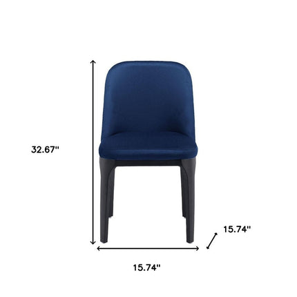 Blue and Black Upholstered Velvet Dining Side Chair HomeRoots